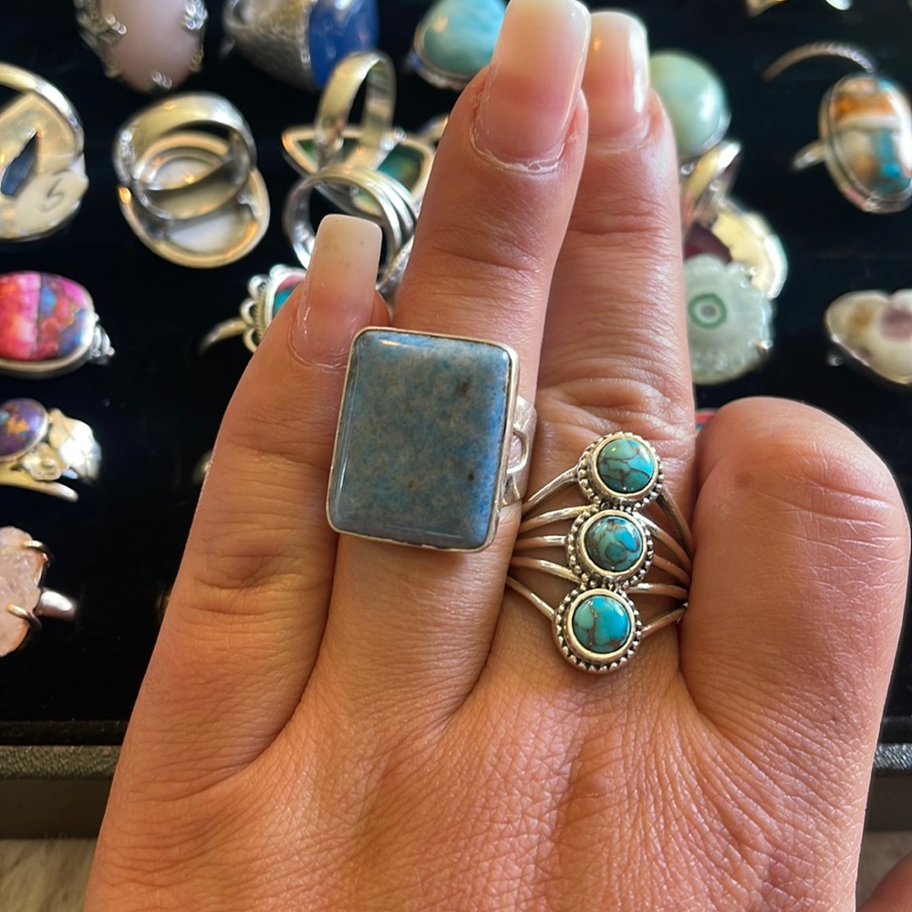 Dumortierite Ring - Solid Sterling - image 1